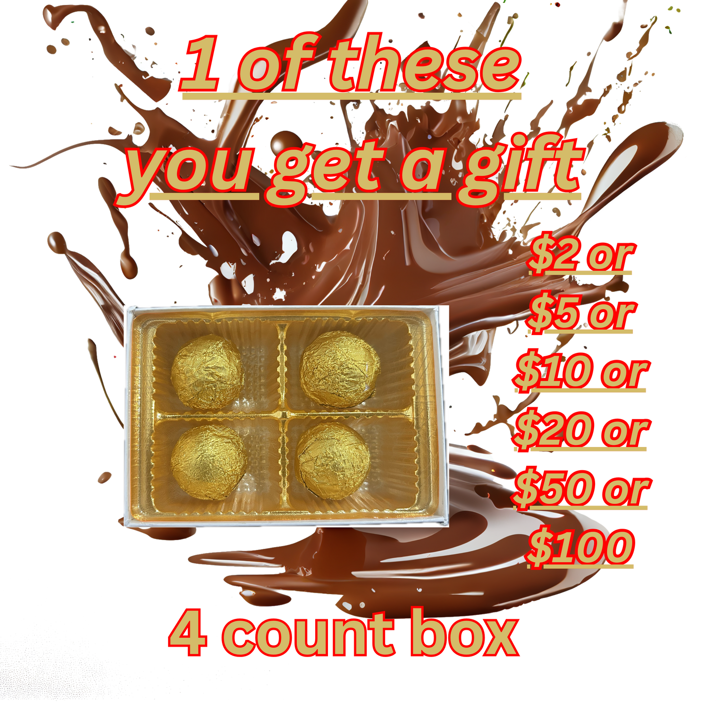 Money in Chocolate (4 count/one Gift)