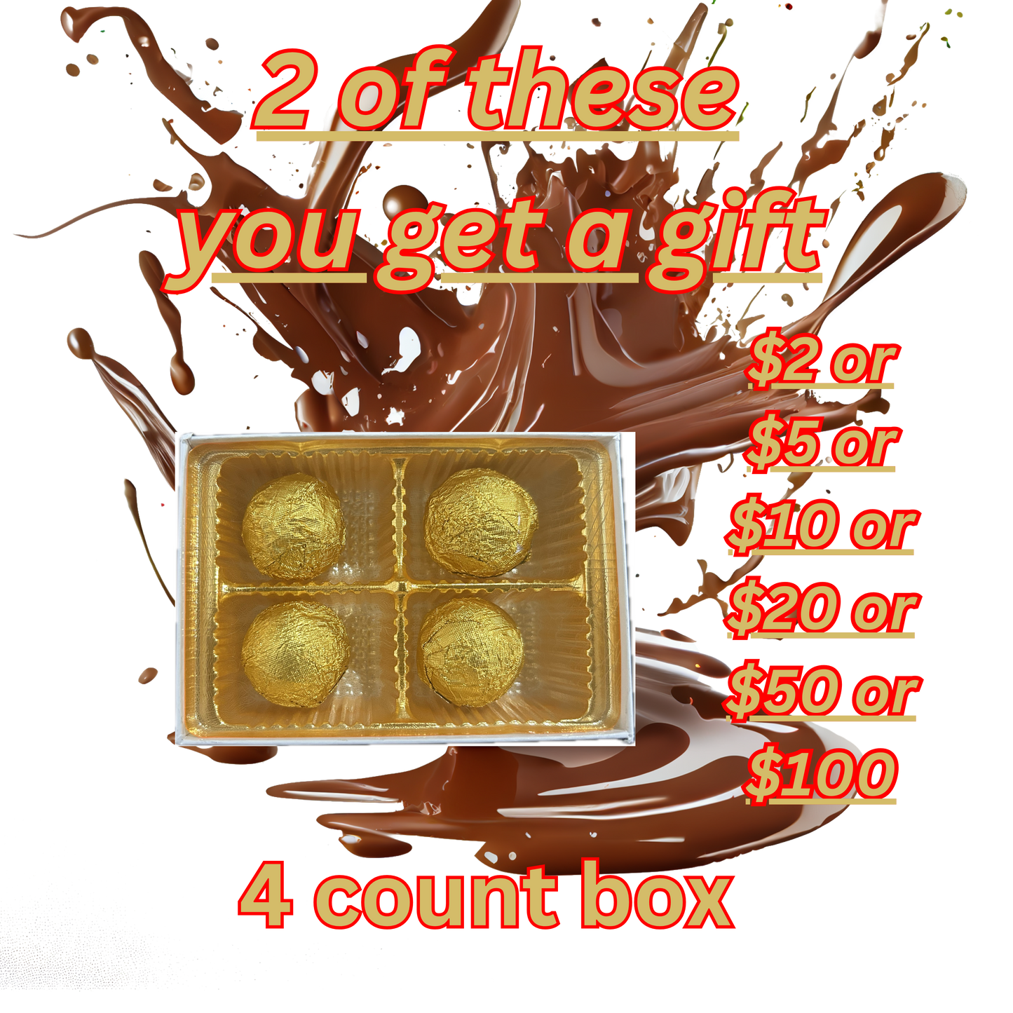 Money in Chocolate (4 count/two Gifts)